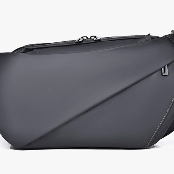 Men's Gray Waterproof Multifunctional Travel Crossbody Bag w/ Adjustable Strap - Picture 12 of 12